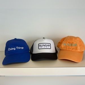 Outdoor Voices “Doing Things” Hat, Seaside Style Hat, Sunday Riley Trucker Hat